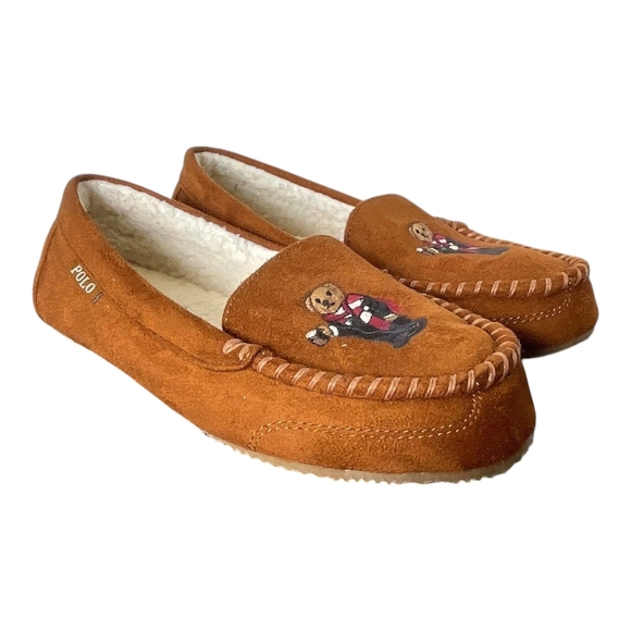 Woman's Slippers POLO RALPH LAUREN Dezi BEAR Moccasin Slipper Size 7 (NWOT?) - Picture 3 of 12